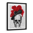 Cráneo Con Sombrero Rojo - Fab Funky | Cuadro decorativo de Canvas Lab