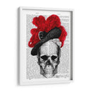 Cráneo Con Sombrero Rojo - Fab Funky | Cuadro decorativo de Canvas Lab