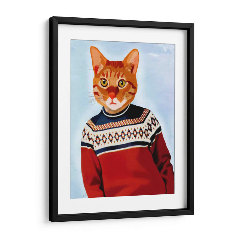 Gato En Suéter De Esquí - Fab Funky | Cuadro decorativo de Canvas Lab