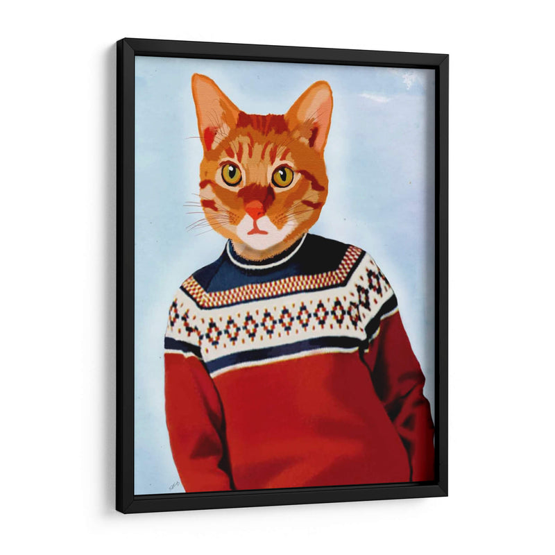 Gato En Suéter De Esquí - Fab Funky | Cuadro decorativo de Canvas Lab