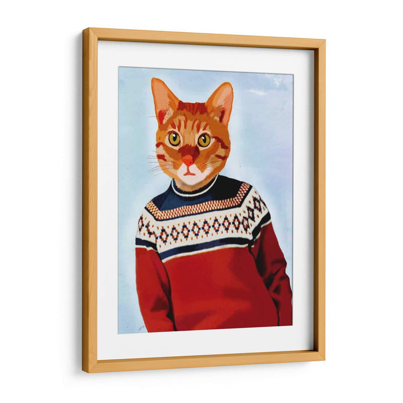 Gato En Suéter De Esquí - Fab Funky | Cuadro decorativo de Canvas Lab