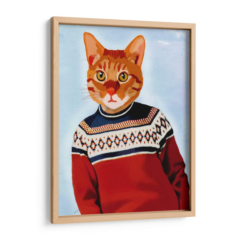 Gato En Suéter De Esquí - Fab Funky | Cuadro decorativo de Canvas Lab