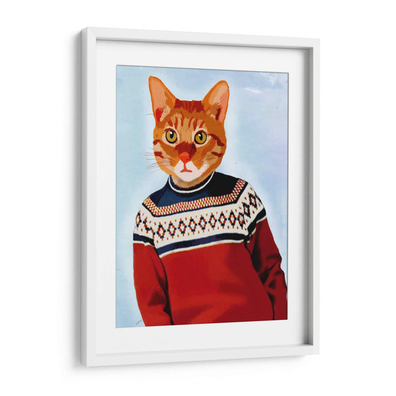 Gato En Suéter De Esquí - Fab Funky | Cuadro decorativo de Canvas Lab