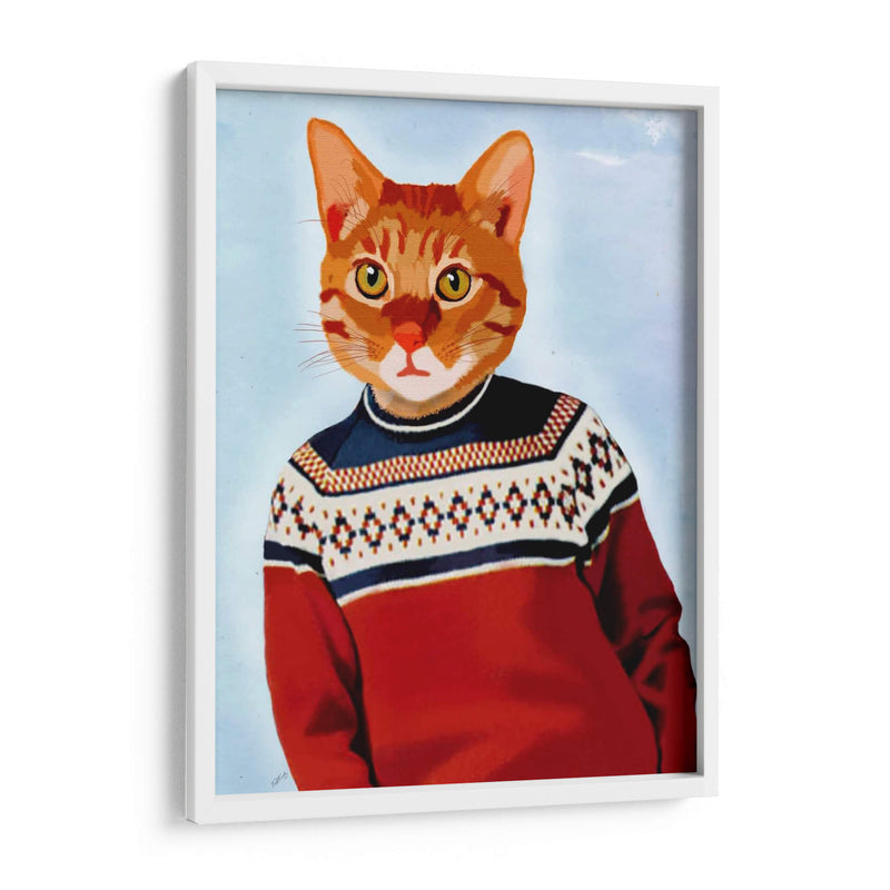 Gato En Suéter De Esquí - Fab Funky | Cuadro decorativo de Canvas Lab