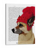 Pastor Alemán En Sombrero Lanudo Rojo - Fab Funky | Cuadro decorativo de Canvas Lab