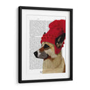 Pastor Alemán En Sombrero Lanudo Rojo - Fab Funky | Cuadro decorativo de Canvas Lab