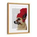 Pastor Alemán En Sombrero Lanudo Rojo - Fab Funky | Cuadro decorativo de Canvas Lab