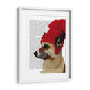 Pastor Alemán En Sombrero Lanudo Rojo - Fab Funky | Cuadro decorativo de Canvas Lab