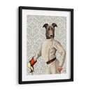 Greyhound Fencer En Crema Retrato - Fab Funky | Cuadro decorativo de Canvas Lab