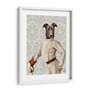 Greyhound Fencer En Crema Retrato - Fab Funky | Cuadro decorativo de Canvas Lab
