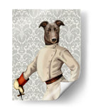 Greyhound Fencer En Crema Retrato - Fab Funky | Cuadro decorativo de Canvas Lab