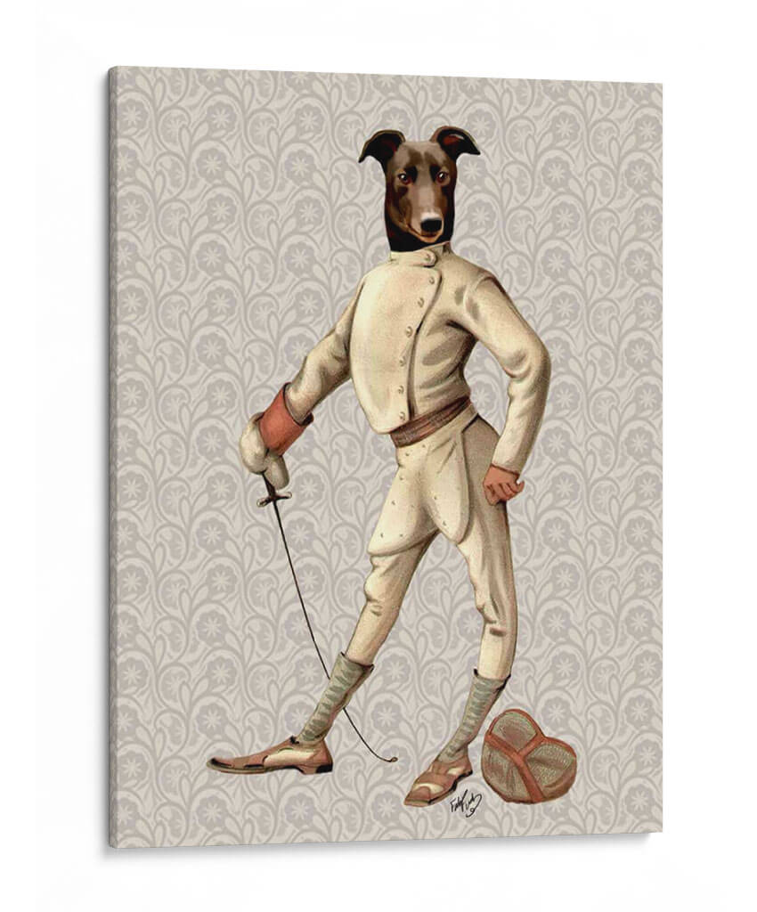 Greyhound Fencer En Crema Llena - Fab Funky | Cuadro decorativo de Canvas Lab