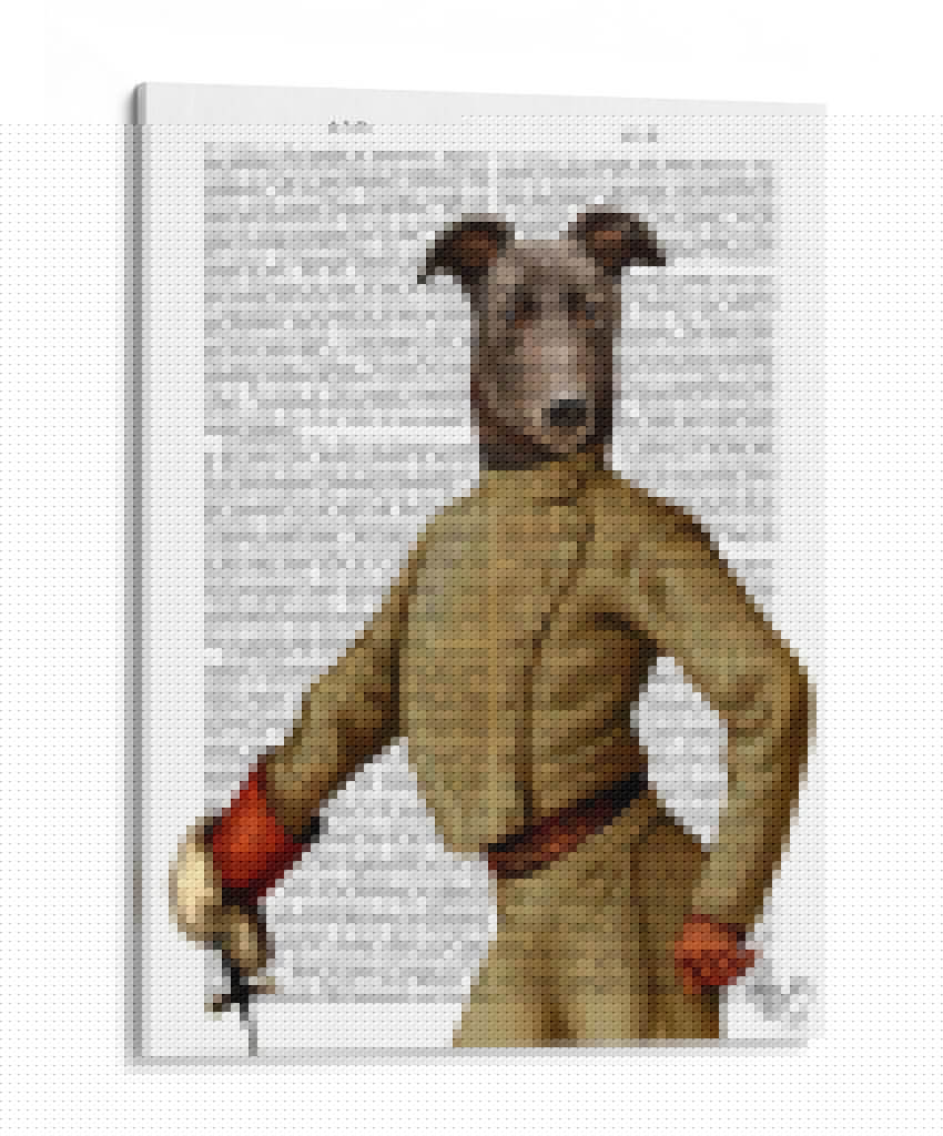 Greyhound Fencer Dark Retrato - Fab Funky | Cuadro decorativo de Canvas Lab