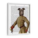 Greyhound Fencer Dark Retrato - Fab Funky | Cuadro decorativo de Canvas Lab