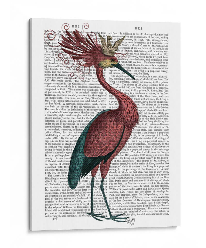 Crowed Marsala Heron - Fab Funky | Cuadro decorativo de Canvas Lab