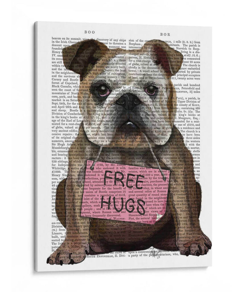 Bulldog Free Abrazos - Fab Funky | Cuadro decorativo de Canvas Lab