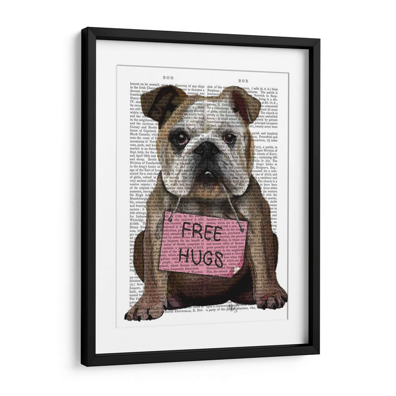 Bulldog Free Abrazos - Fab Funky | Cuadro decorativo de Canvas Lab