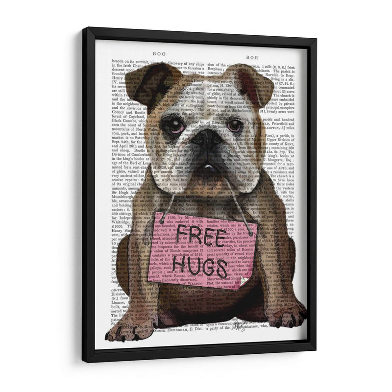 Bulldog Free Abrazos - Fab Funky | Cuadro decorativo de Canvas Lab