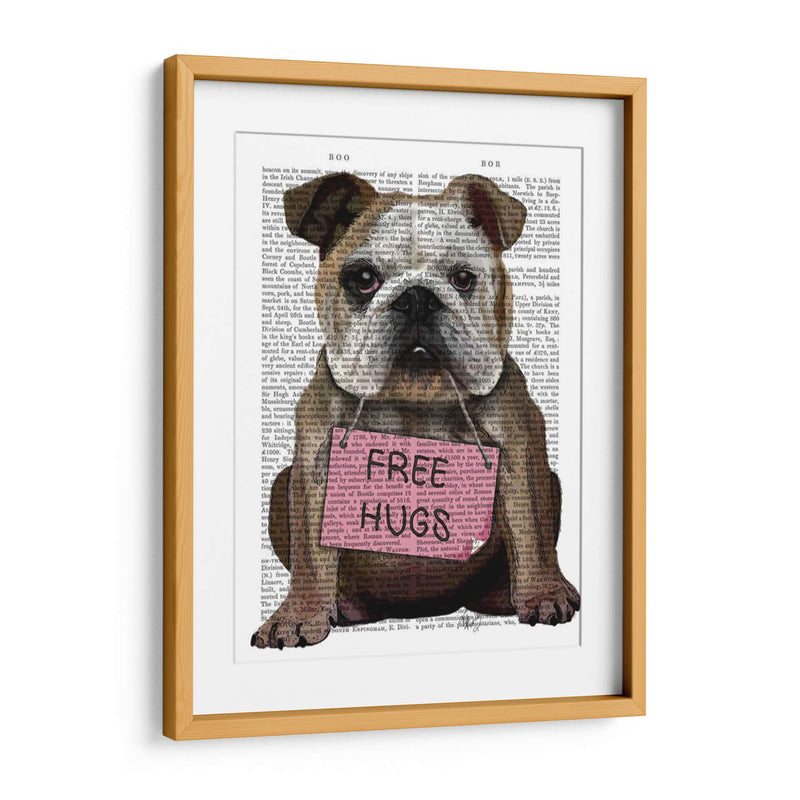 Bulldog Free Abrazos - Fab Funky | Cuadro decorativo de Canvas Lab