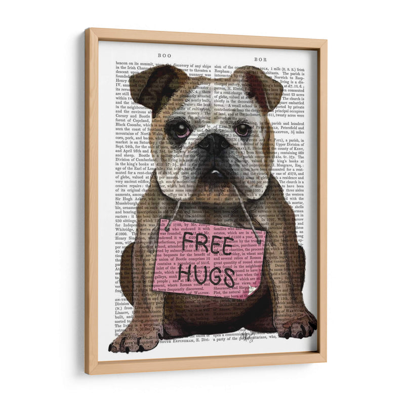 Bulldog Free Abrazos - Fab Funky | Cuadro decorativo de Canvas Lab