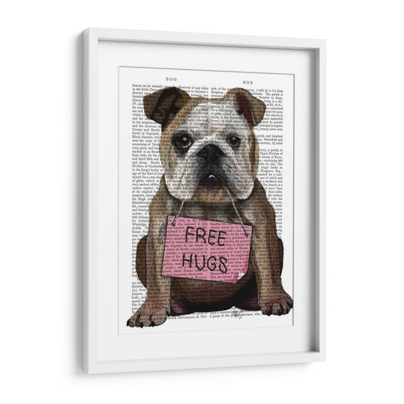 Bulldog Free Abrazos - Fab Funky | Cuadro decorativo de Canvas Lab