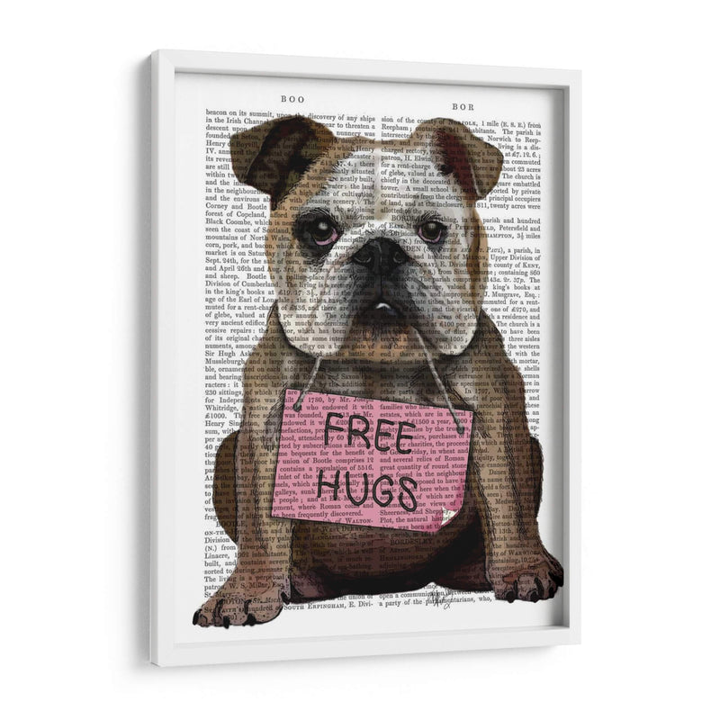 Bulldog Free Abrazos - Fab Funky | Cuadro decorativo de Canvas Lab