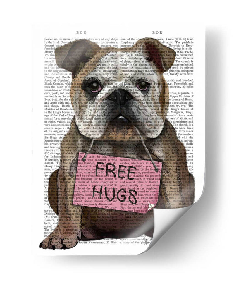 Bulldog Free Abrazos - Fab Funky | Cuadro decorativo de Canvas Lab