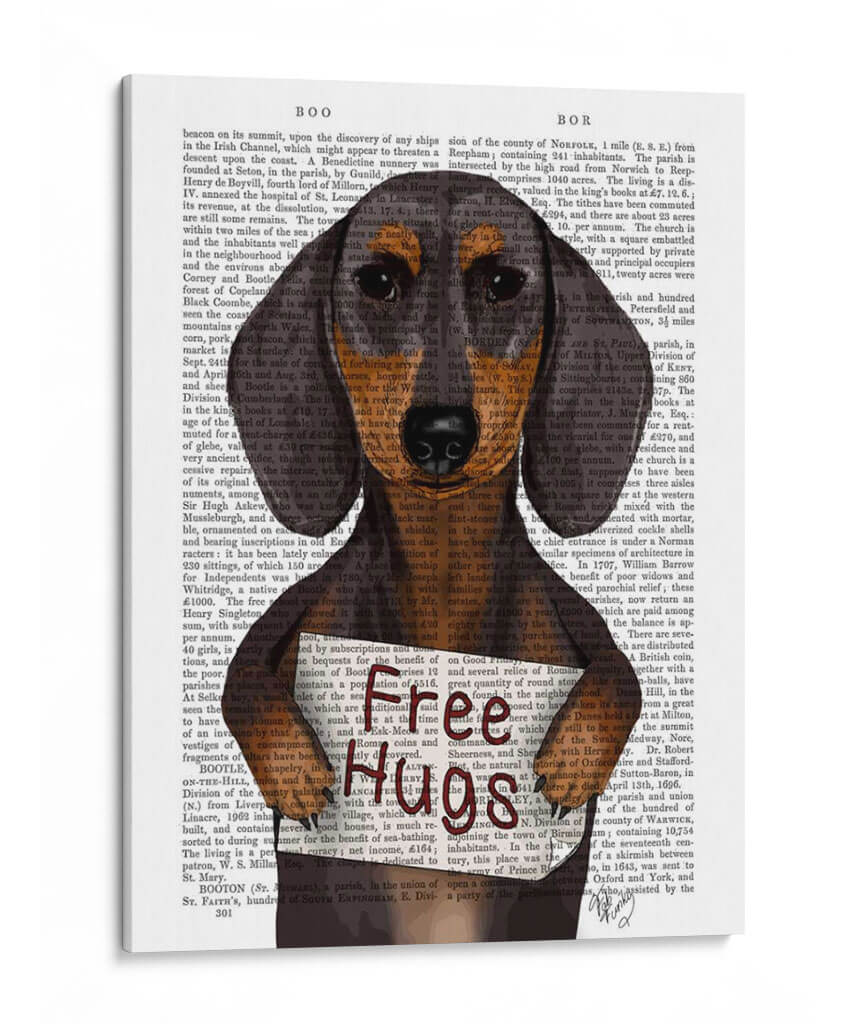 Dachshund Free Hongs - Fab Funky | Cuadro decorativo de Canvas Lab