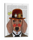 Dachshund Con Steampunk Bowler Hat - Fab Funky | Cuadro decorativo de Canvas Lab