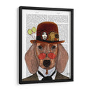 Dachshund Con Steampunk Bowler Hat - Fab Funky | Cuadro decorativo de Canvas Lab