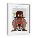 Dachshund Con Steampunk Bowler Hat - Fab Funky | Cuadro decorativo de Canvas Lab