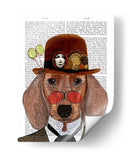 Dachshund Con Steampunk Bowler Hat - Fab Funky | Cuadro decorativo de Canvas Lab