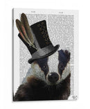 Steampunk Badger En El Sombrero De Copa - Fab Funky | Cuadro decorativo de Canvas Lab