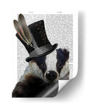 Steampunk Badger En El Sombrero De Copa - Fab Funky | Cuadro decorativo de Canvas Lab