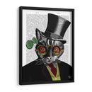 Steampunk Cat - Sombrero De Copa Y Gafas Amarillas Rojas - Fab Funky | Cuadro decorativo de Canvas Lab