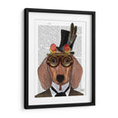 Dachshund Con Sombrero De Copa Y Gafas - Fab Funky | Cuadro decorativo de Canvas Lab