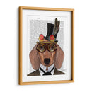 Dachshund Con Sombrero De Copa Y Gafas - Fab Funky | Cuadro decorativo de Canvas Lab