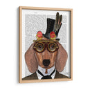Dachshund Con Sombrero De Copa Y Gafas - Fab Funky | Cuadro decorativo de Canvas Lab