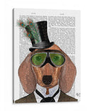 Gafas Verdes De Dachshund Sombrero De Copa - Fab Funky | Cuadro decorativo de Canvas Lab