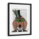 Gafas Verdes De Dachshund Sombrero De Copa - Fab Funky | Cuadro decorativo de Canvas Lab