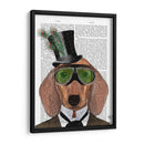 Gafas Verdes De Dachshund Sombrero De Copa - Fab Funky | Cuadro decorativo de Canvas Lab