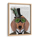 Gafas Verdes De Dachshund Sombrero De Copa - Fab Funky | Cuadro decorativo de Canvas Lab
