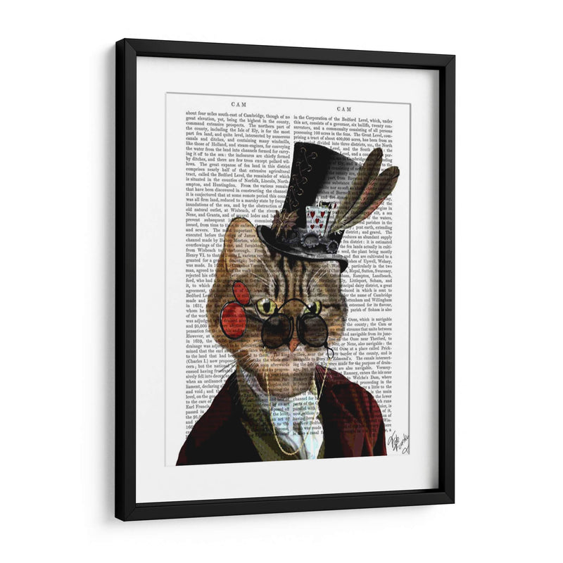 Phileas Feline Steampunk Gato Y Sombrero De Copa - Fab Funky | Cuadro decorativo de Canvas Lab