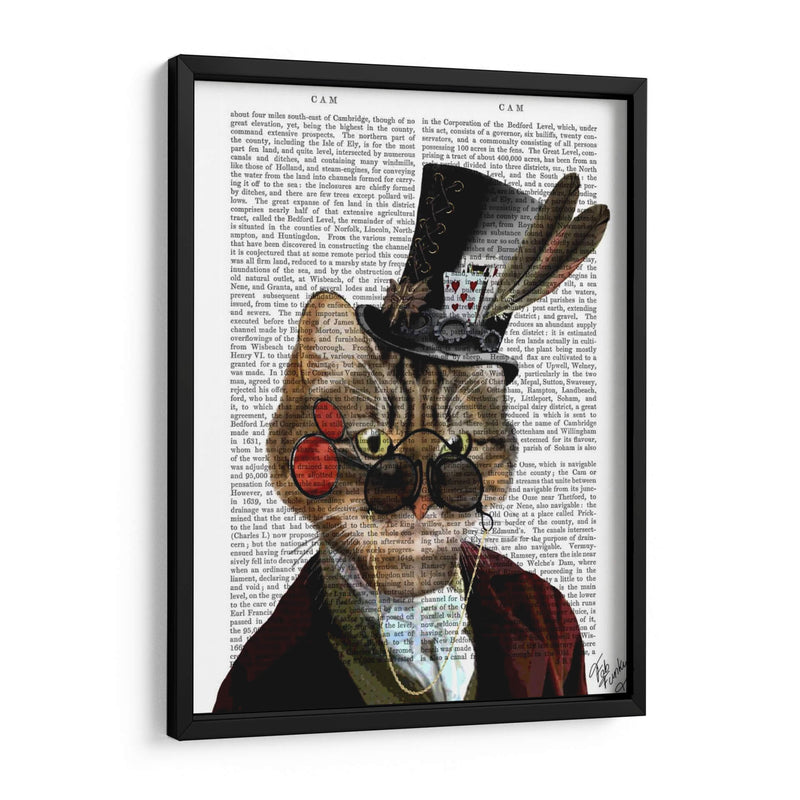 Phileas Feline Steampunk Gato Y Sombrero De Copa - Fab Funky | Cuadro decorativo de Canvas Lab