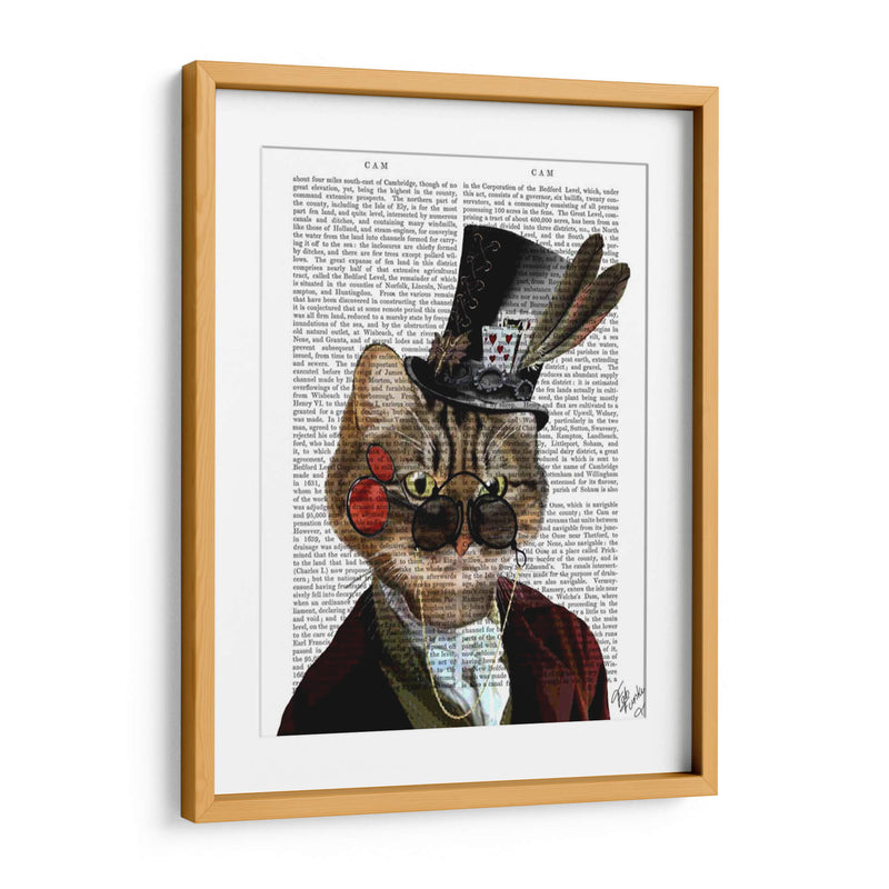 Phileas Feline Steampunk Gato Y Sombrero De Copa - Fab Funky | Cuadro decorativo de Canvas Lab