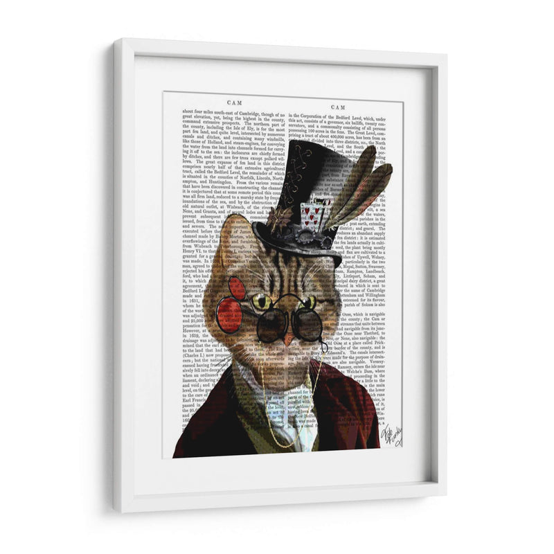 Phileas Feline Steampunk Gato Y Sombrero De Copa - Fab Funky | Cuadro decorativo de Canvas Lab