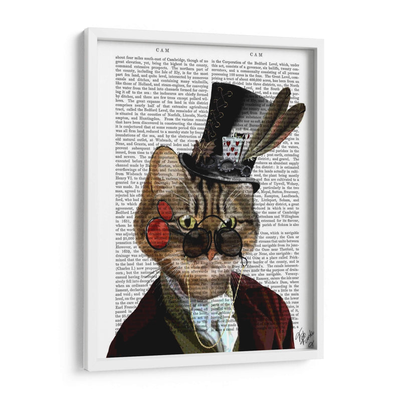 Phileas Feline Steampunk Gato Y Sombrero De Copa - Fab Funky | Cuadro decorativo de Canvas Lab