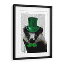 Tejón Con Sombrero De Copa Verde Y Bigote - Fab Funky | Cuadro decorativo de Canvas Lab