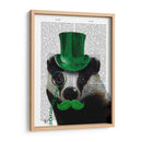 Tejón Con Sombrero De Copa Verde Y Bigote - Fab Funky | Cuadro decorativo de Canvas Lab