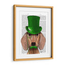 Dachshund Con Sombrero De Copa Verde Y Bigote - Fab Funky | Cuadro decorativo de Canvas Lab
